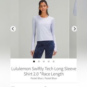 LULULEMON Long Sleeve Swiftly Race Length